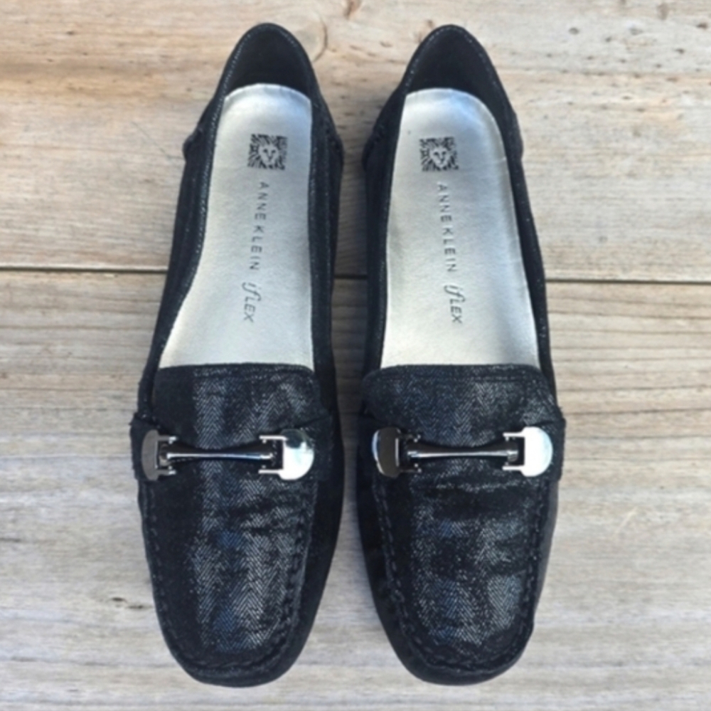 Anne Klein iflex Meg Preppy Minimalist Leather Comfort Bit Loafers 9M
